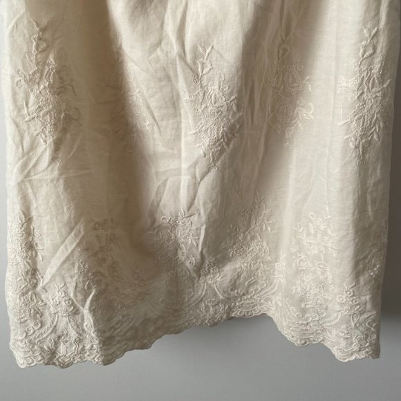 Zara Cream Embroidered Off The Shoulder Dress Sz S - Picture 5 of 9